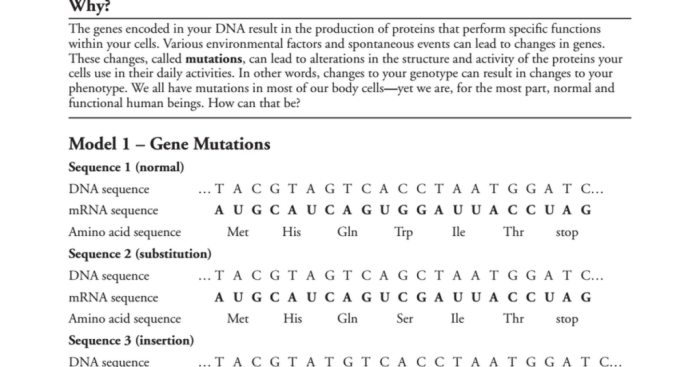 Mutations worksheet answer key pdf