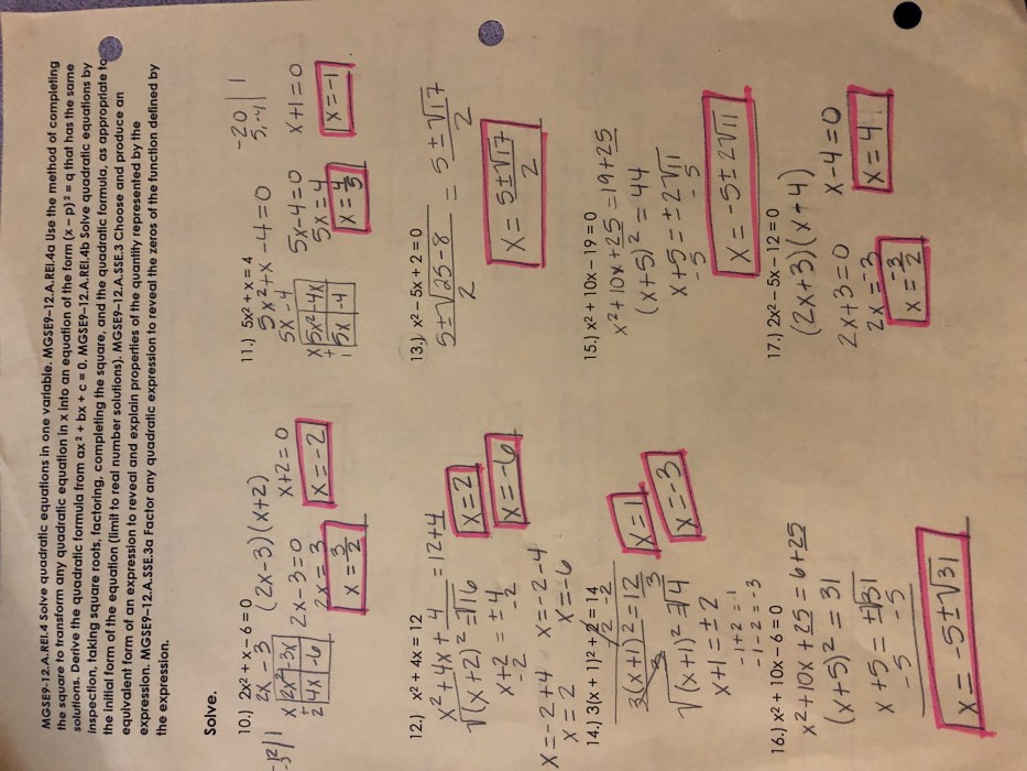 Algebra 1 unit 6 test answer key pdf