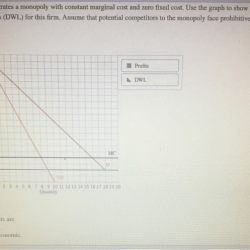 The graph illustrates a monopoly with constant marginal cost