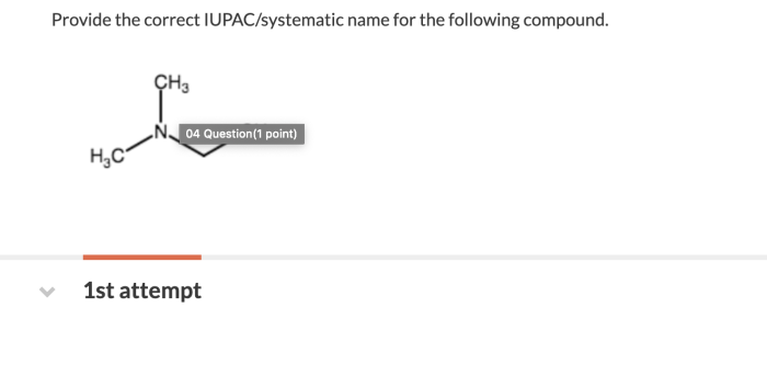 Give the systematic names of these compounds. spelling counts.